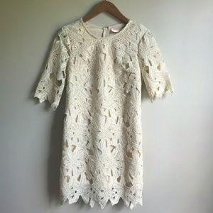 Cream floral crochet dress